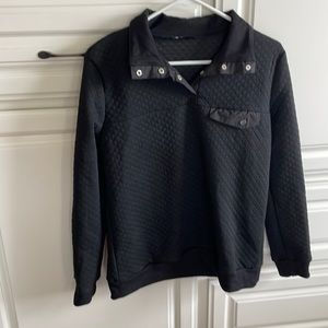 Black Quilted Women's Sweatshirt